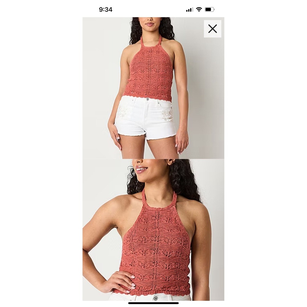 Arizona Knit Cropped Top‎ Redwood Juniors Size XL NWT